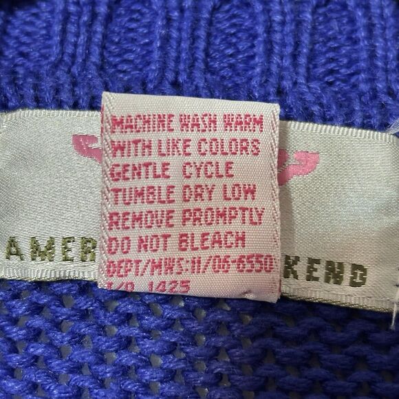 AMERICAN WEEKEND Vintage 80s Cardigan Sweater Women’s L Blue - Picture 8 of 8